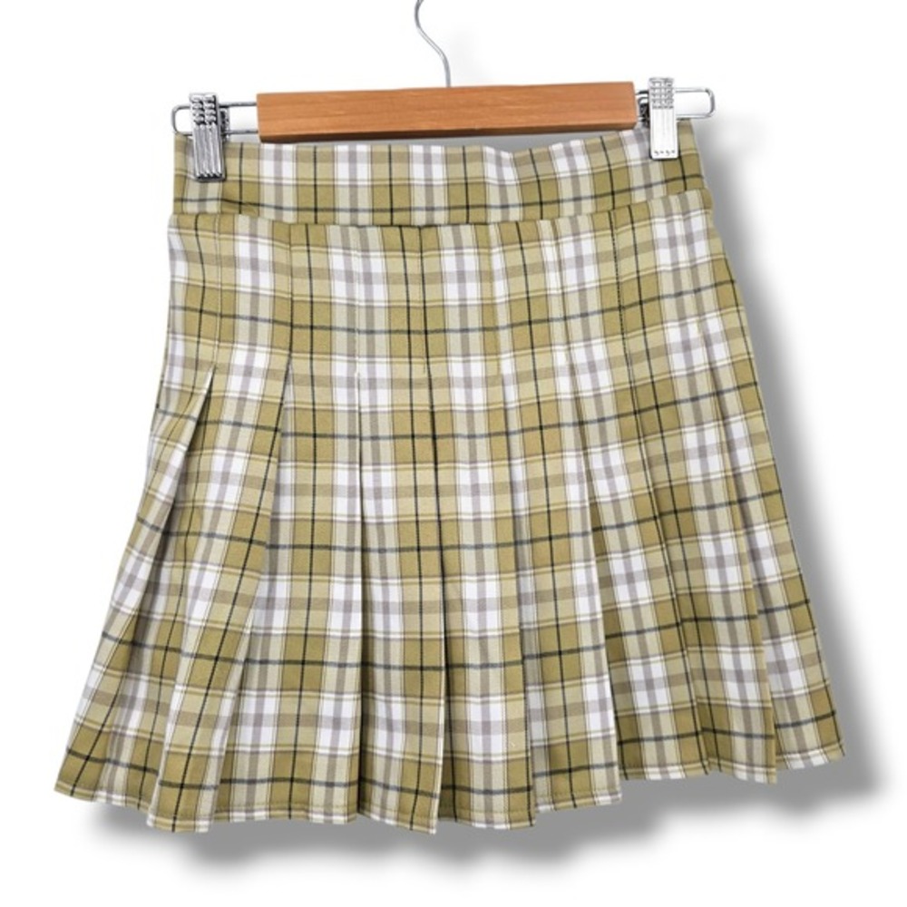 O.Vianca‎ Plaid Pleated Mini Skirt Women's Size Small School Girl